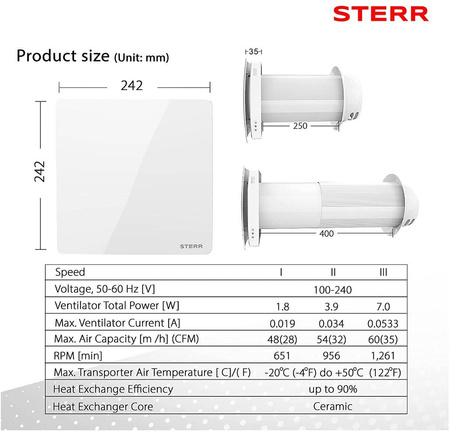 HRV160 - Ventilador com recuperação de calor