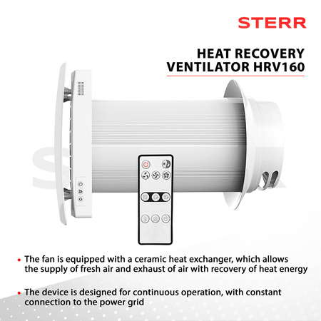 HRV160 - Ventilador com recuperação de calor